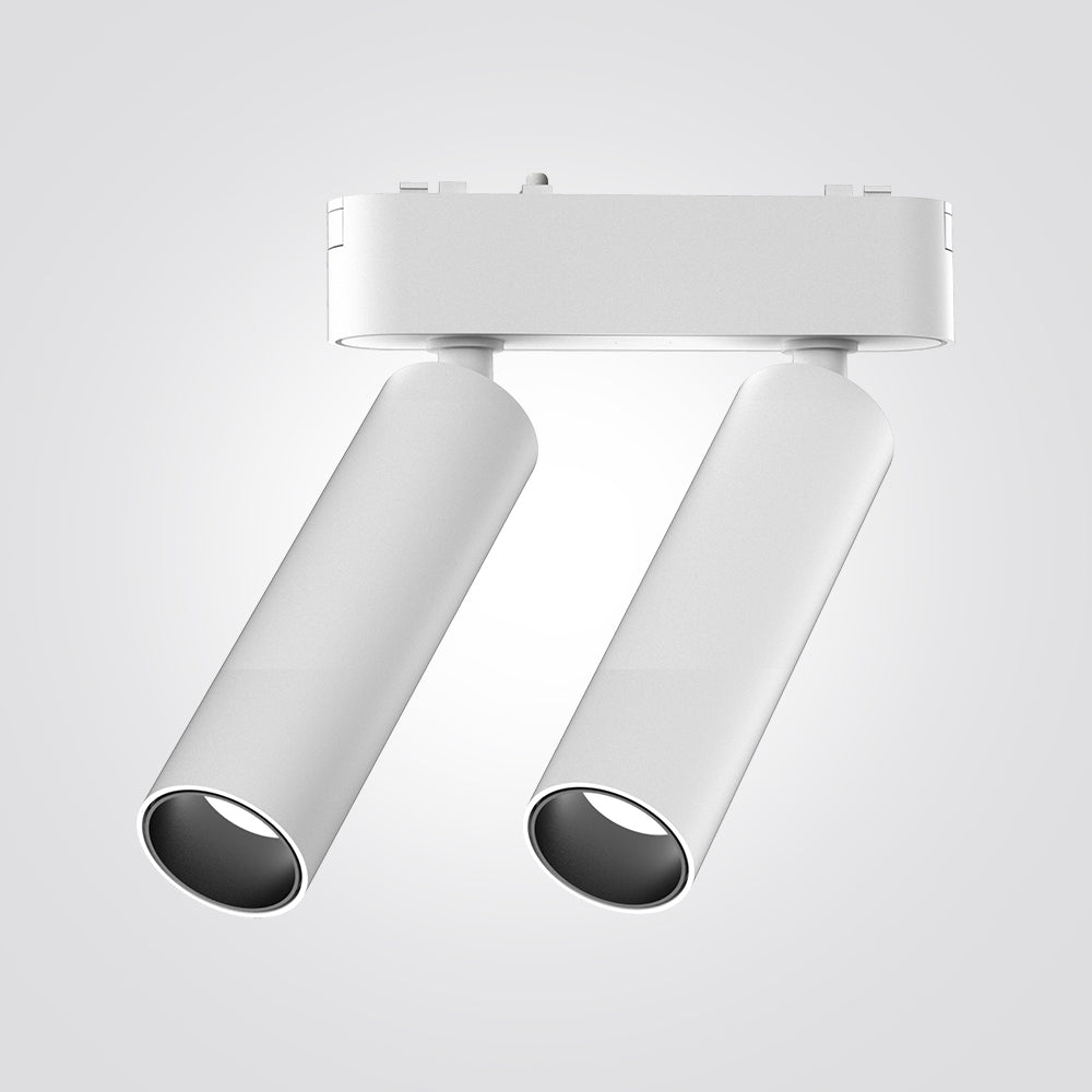 ספוט תאורה זוגי למערכת תאורה מגנטית 48V| 2X7W| שחור| לבן