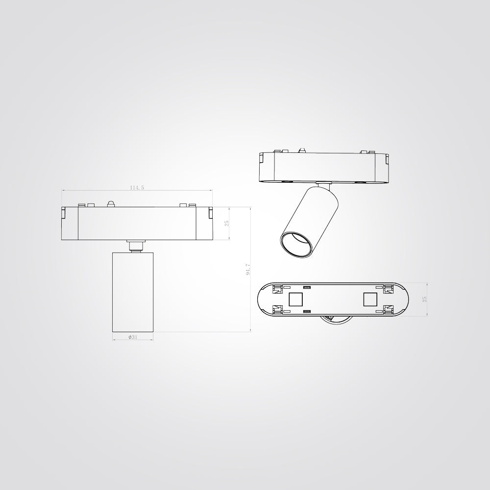 ספוט תאורה למערכת תאורה מגנטית 48V| 5W| שחור| לבן