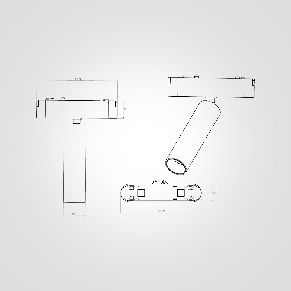 ספוט תאורה למערכת תאורה מגנטית 48V| 7W| שחור| לבן
