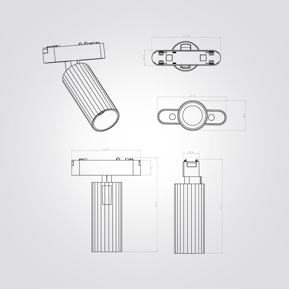 ספוט תאורה דקורטיבי למערכת תאורה מגנטית 48V| 12W| שחור| לבן