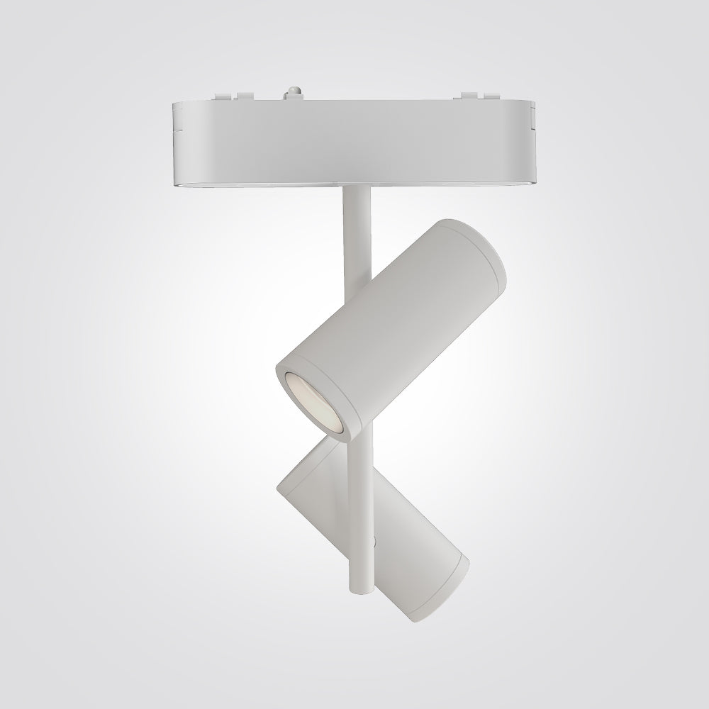 ספוט תאורה זוגי למערכת תאורה מגנטית 48V| 2X8W| שחור|לבן