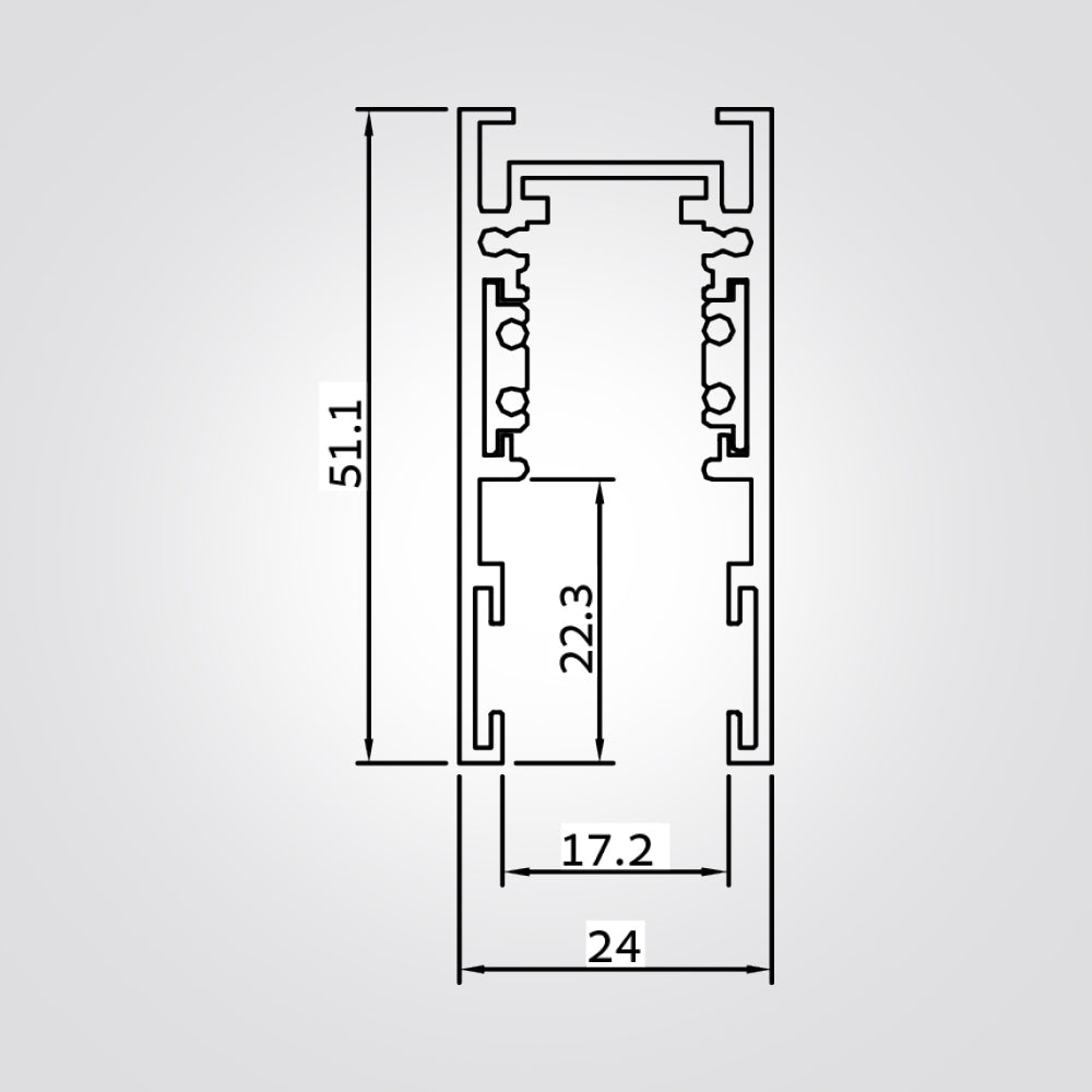 פס מגנטי על הטיח (חיצוני) 48V מתאים למערכת מגנטית לדימור דגם| A
