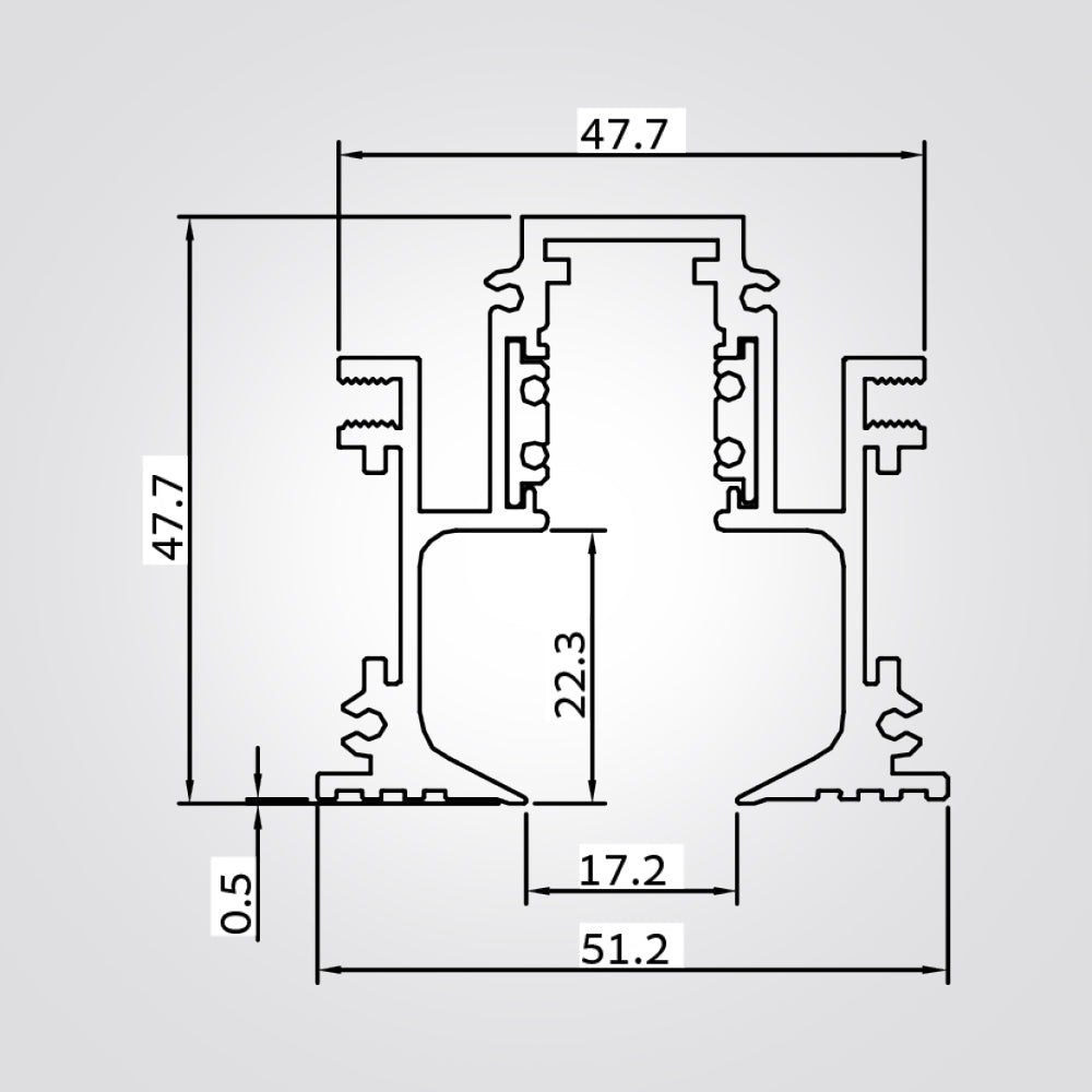 פס מגנטי שקוע 48V מתאים למערכת מגנטית לדימור דגם| B