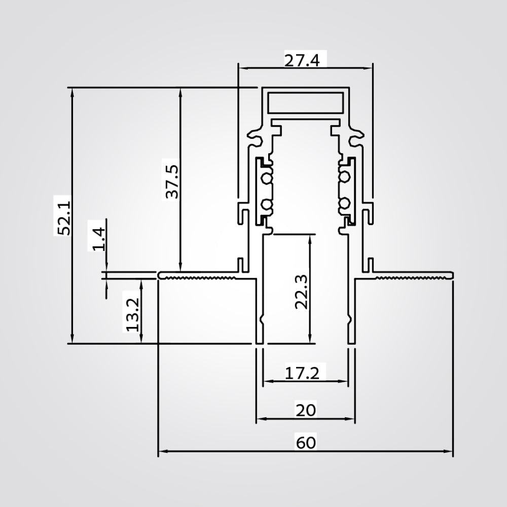 פס מגנטי שקוע 48V מתאים למערכת מגנטית לדימור דגם| C