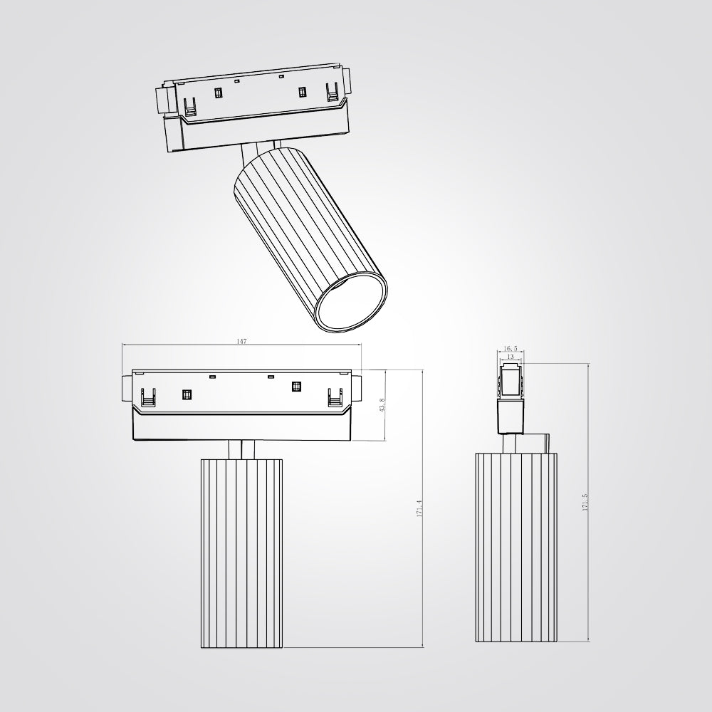 ספוט 12W לפס צבירה מגנט 48V| שחור| לבן| ניתן לדימור|CCT
