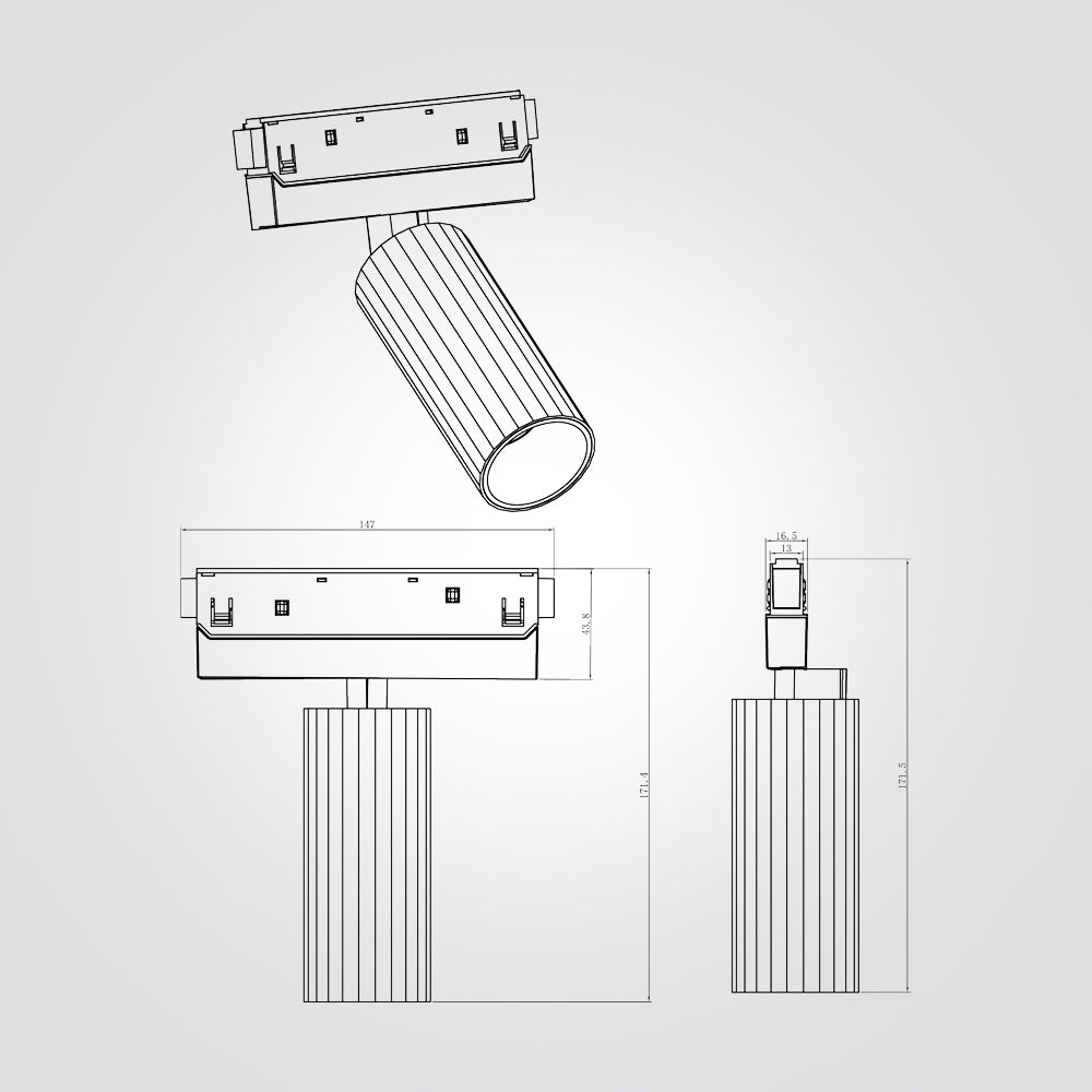 ספוט 12W לפס צבירה מגנט 48V| שחור| לבן| ניתן לדימור|CCT