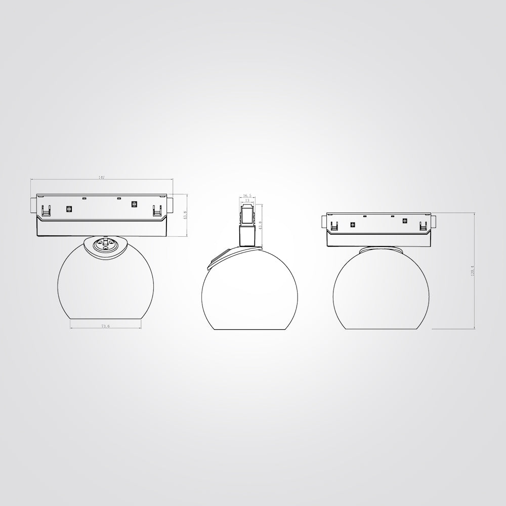 ספוט כדור עדשה 12W לפס צבירה מגנט 48V| שחור| לבן| ניתן לדימור| CCT