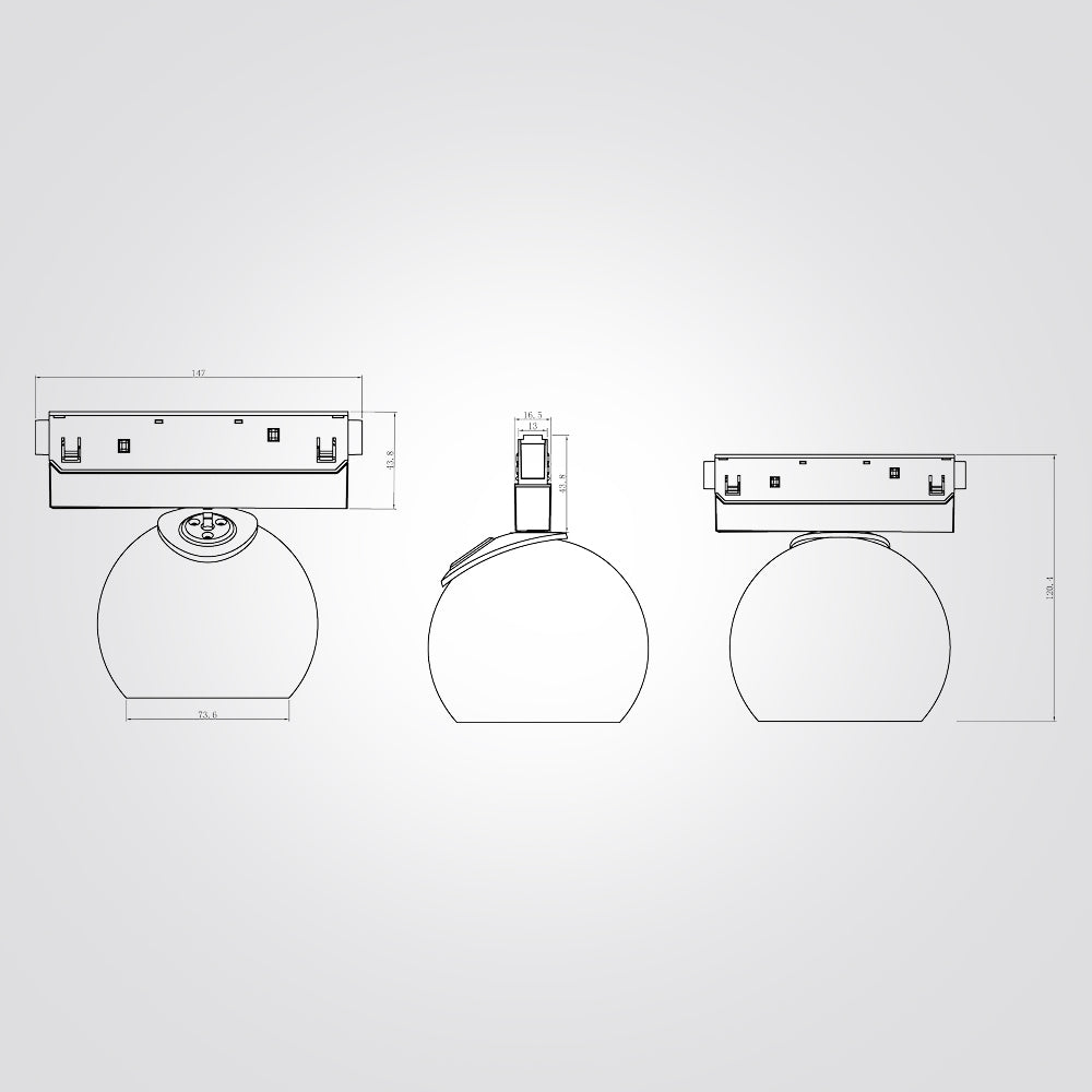 ספוט כדור עדשה 12W לפס צבירה מגנט 48V| שחור| לבן| ניתן לדימור| CCT