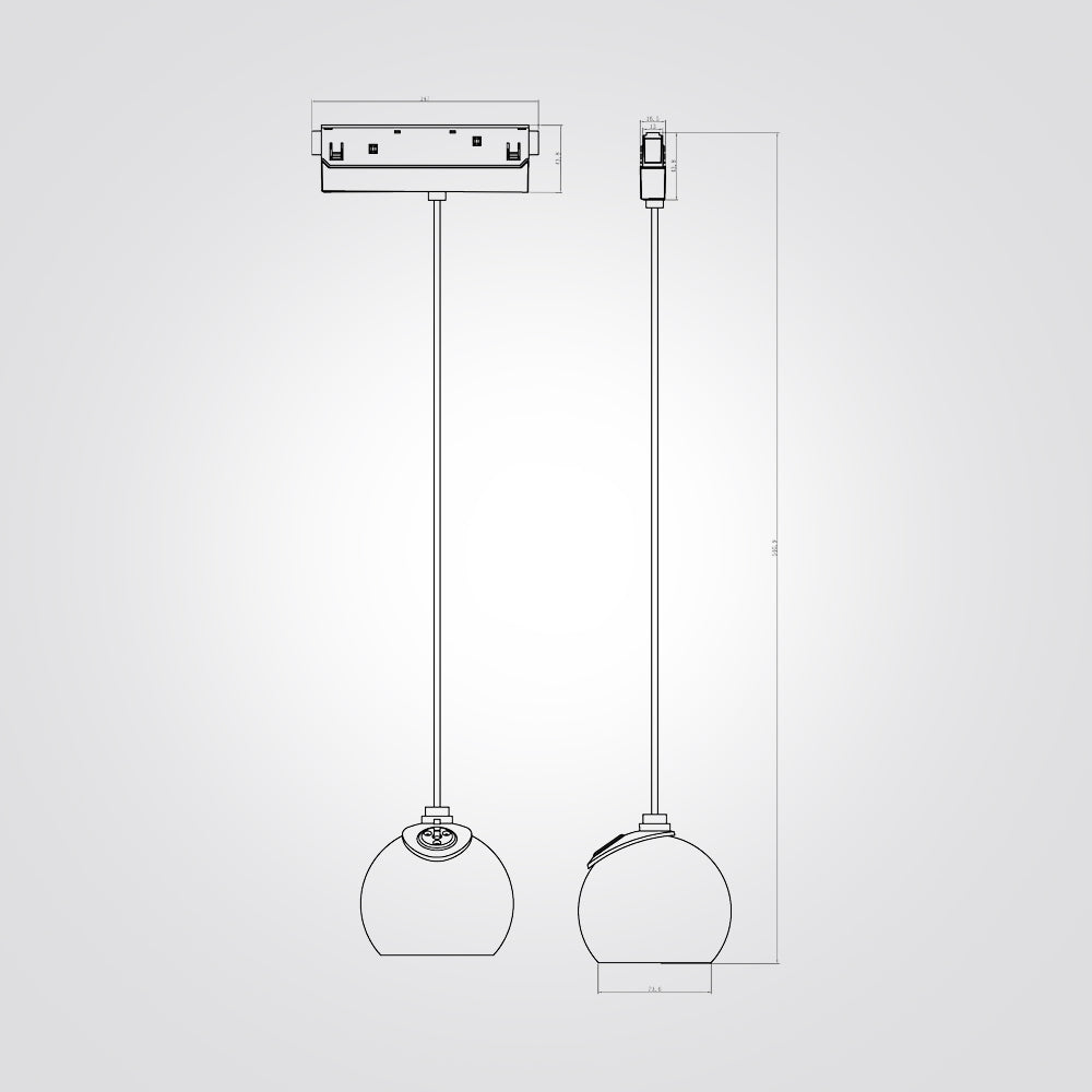 ספוט תלייה כדור עדשה 12W לפס צבירה מגנט 48V| שחור| לבן| CCT ניתן לעמעום