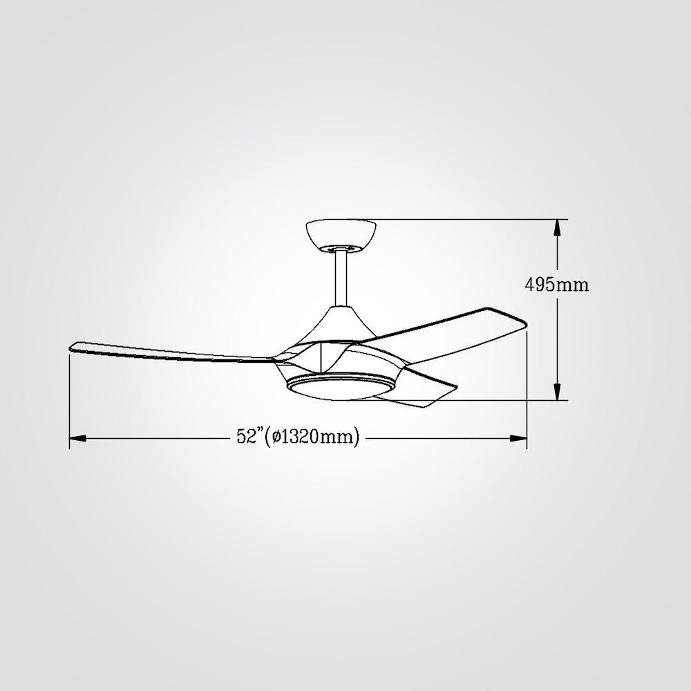 מאוורר תקרה סופה לבן 52" CCT +שלט