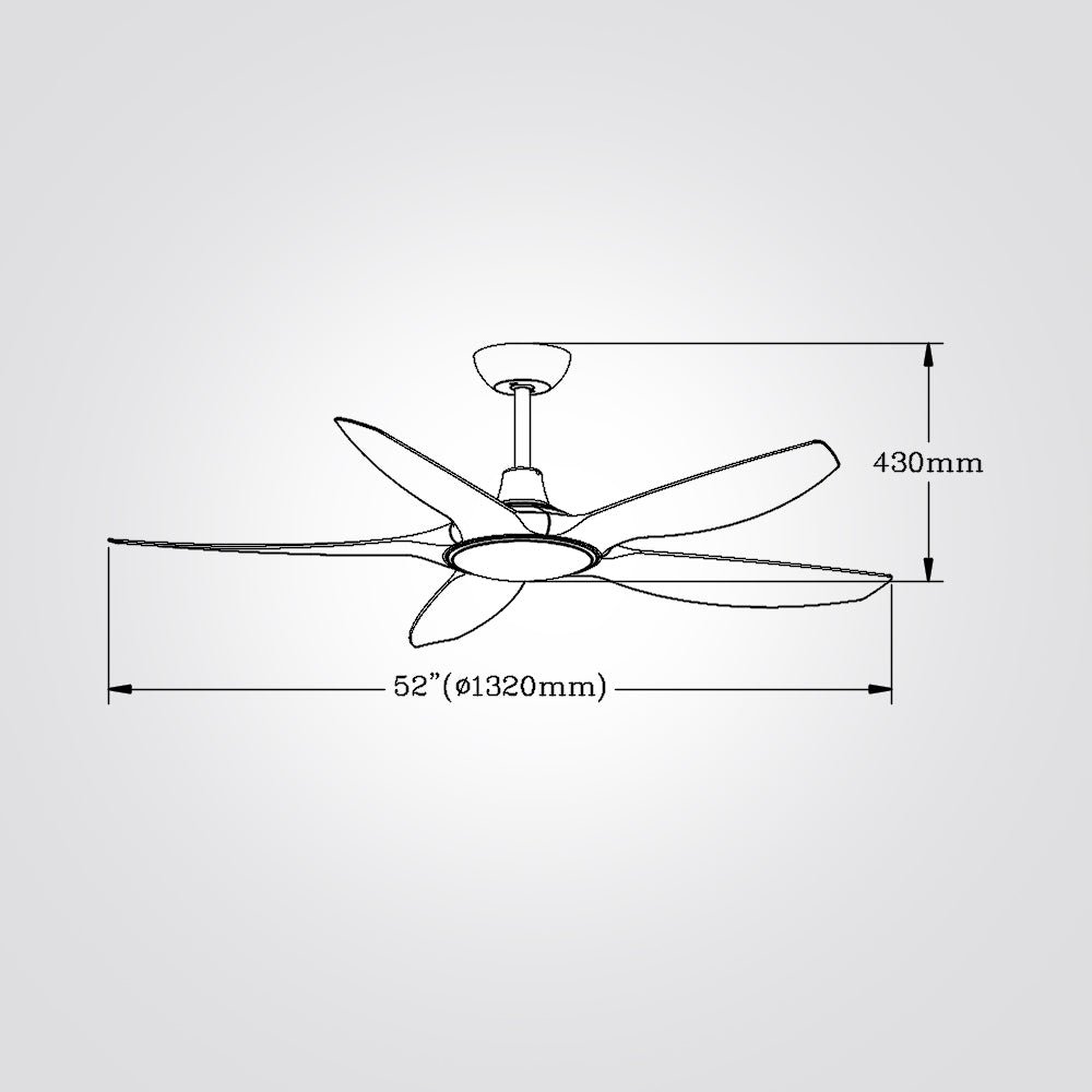 מאוורר תקרה שובל 52" CCT +שלט