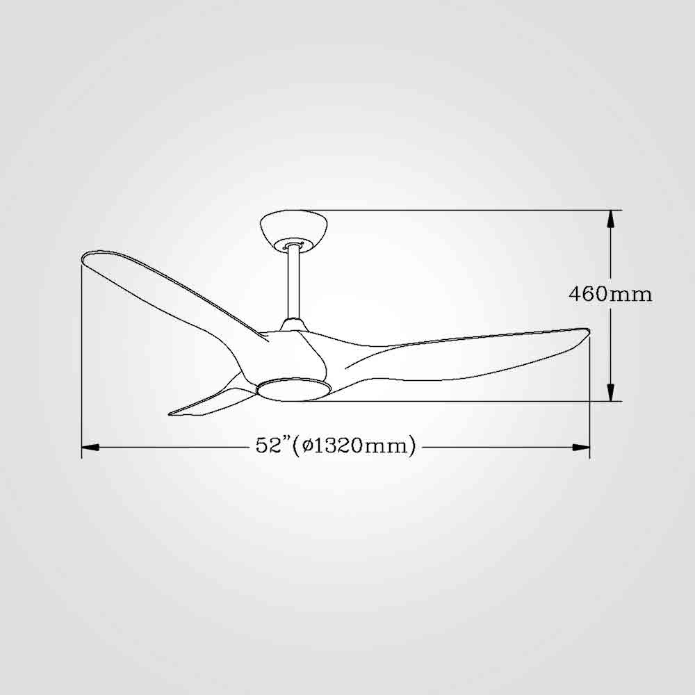 מאוורר תקרה הוואי 52"+ שלט