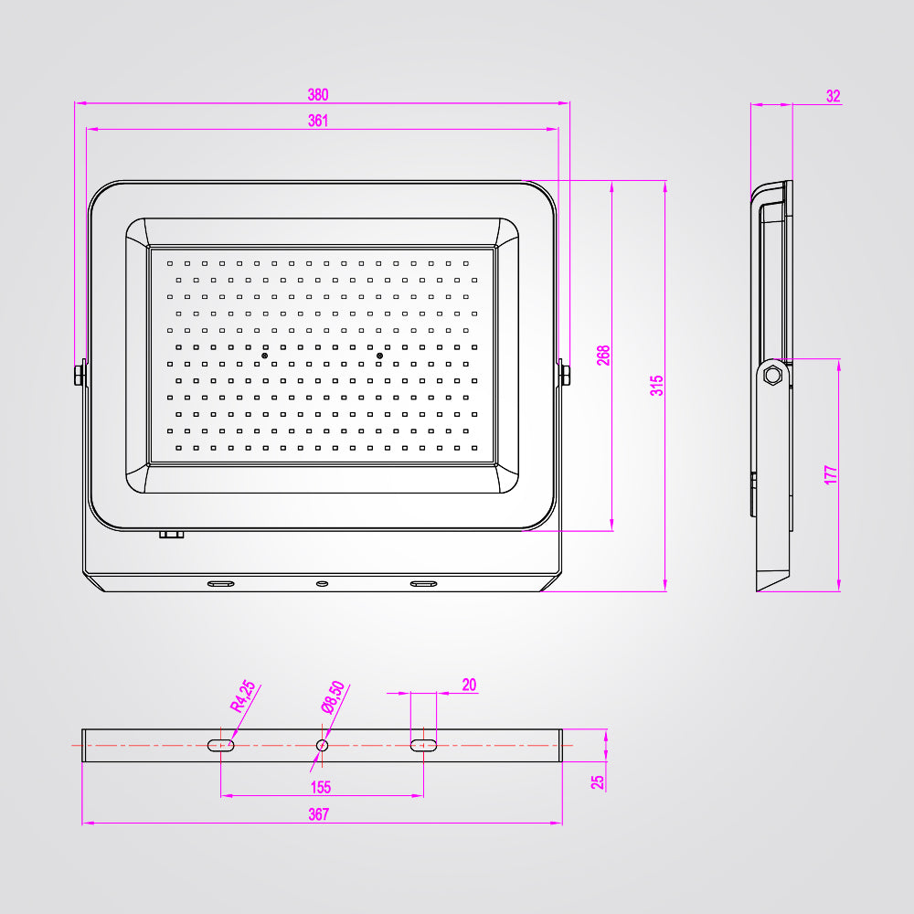 פרוז'קטור פנס הצפה LED 200W שחור| לבן