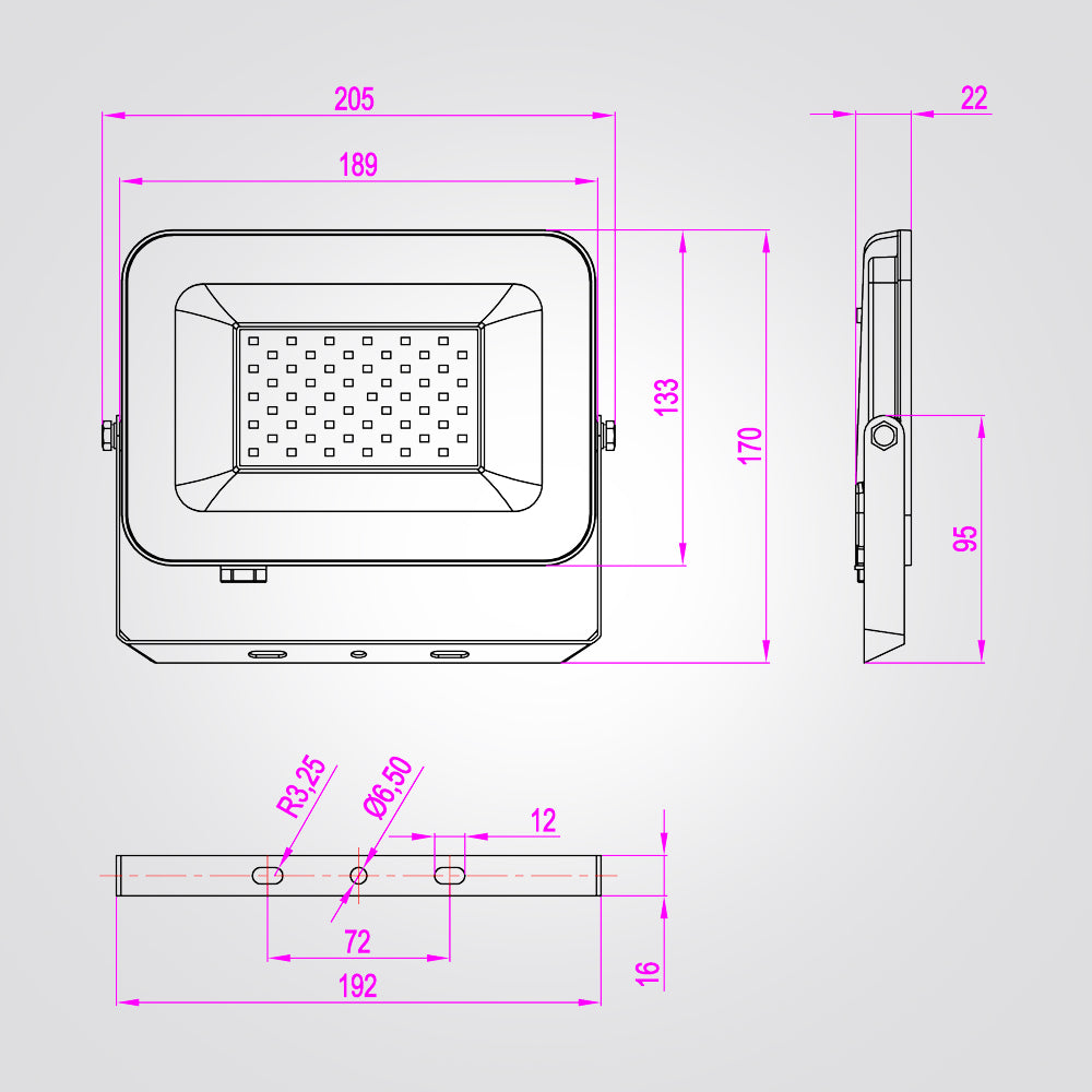 פרוז'קטור פנס הצפה LED 50W שחור| לבן