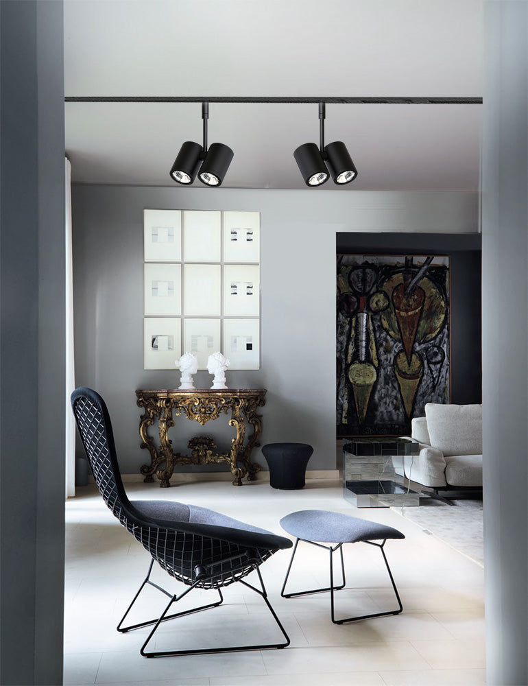 ספוט קרן לפס צבירה שחור| לבן GU10