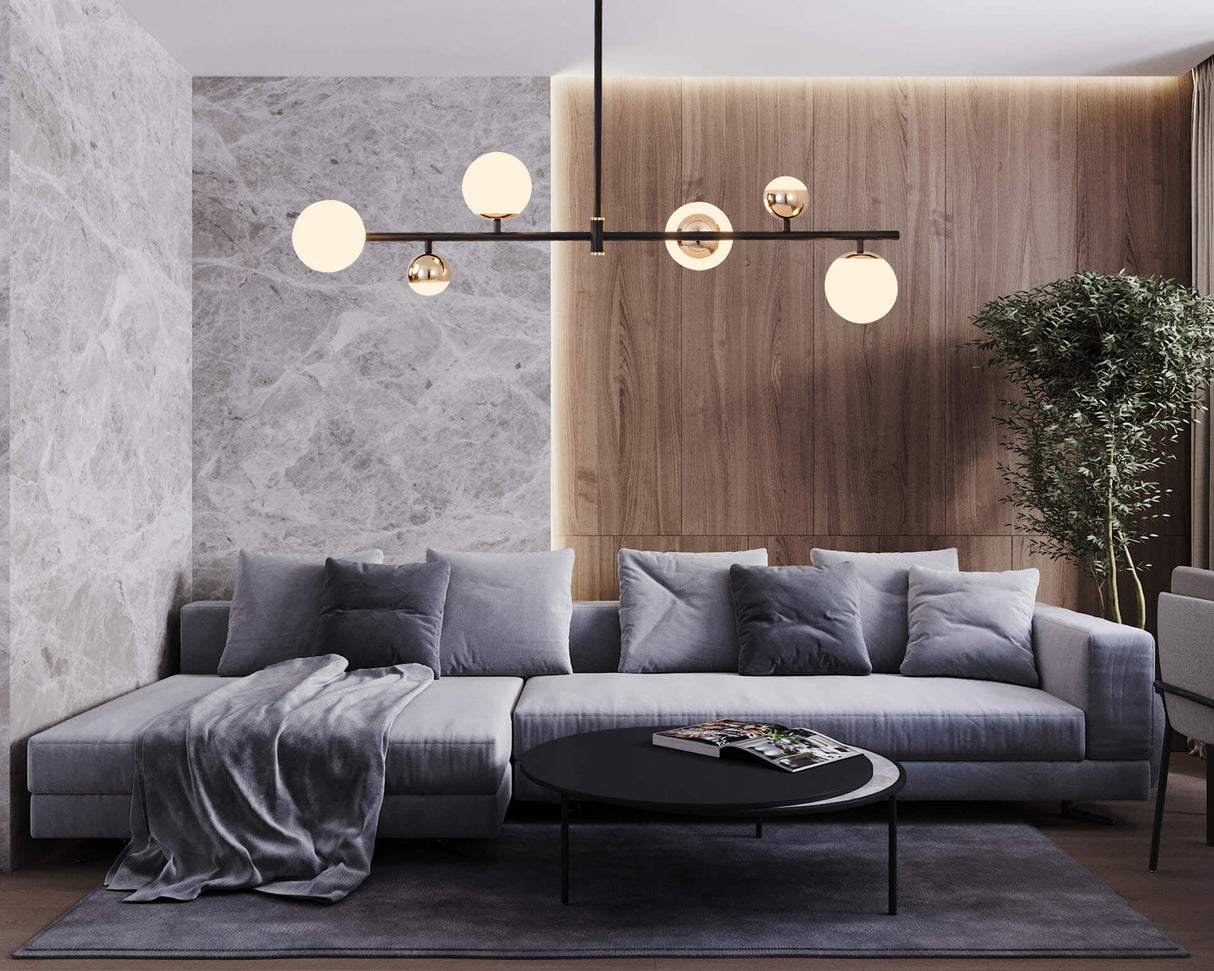 מנורת תליה פומה לד| שחור+ זהב