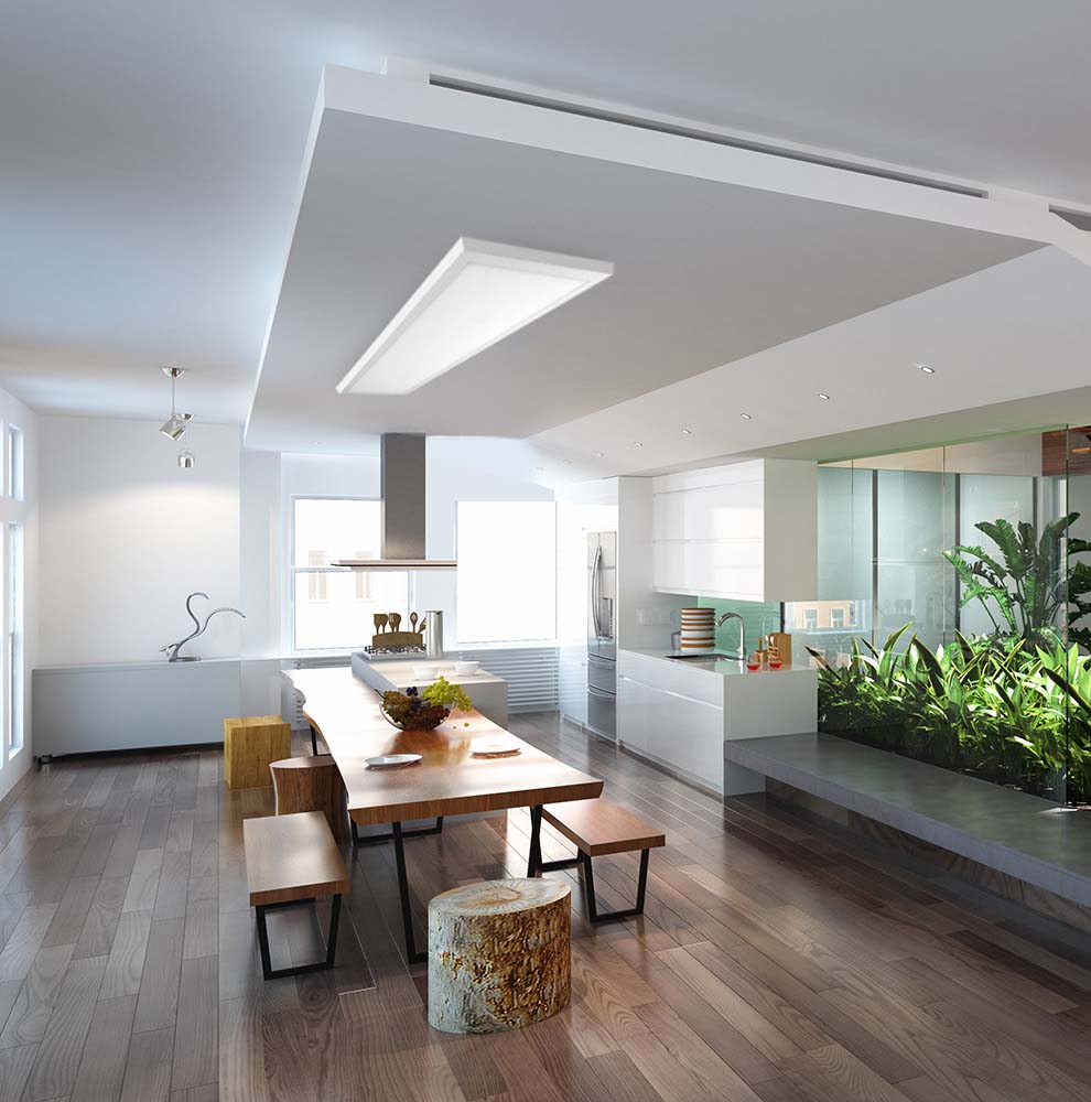 פאנל לד מלבני צמוד תקרה 30X120 ס"מ| 60W| שחור|לבן