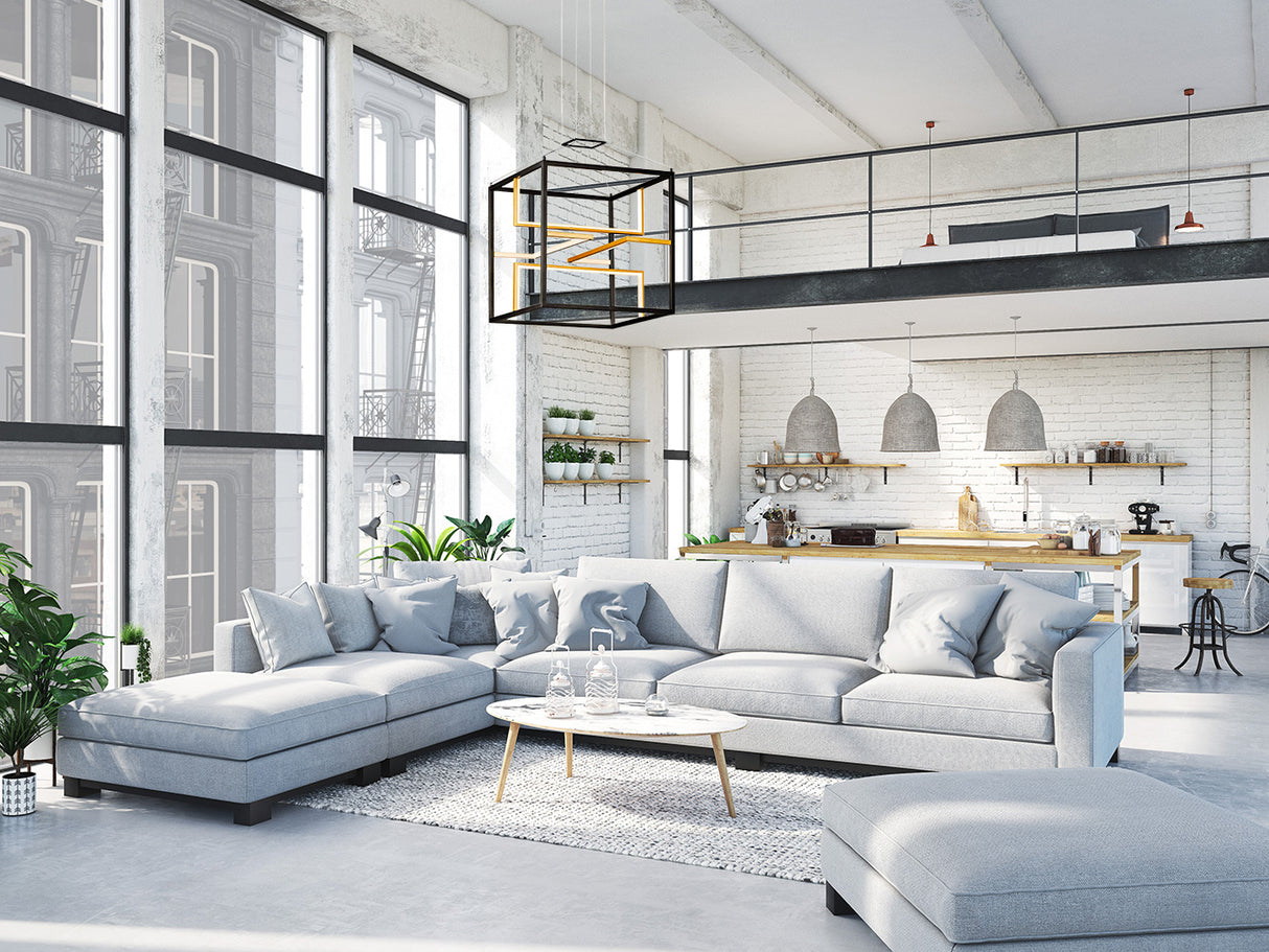 תליה יצחק לד מרובע שחור-55W