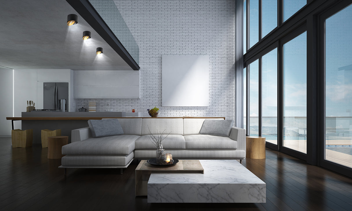 צלינדר תקרה מאיה עגול 10W| שחור| לבן| שחור+ פליז|