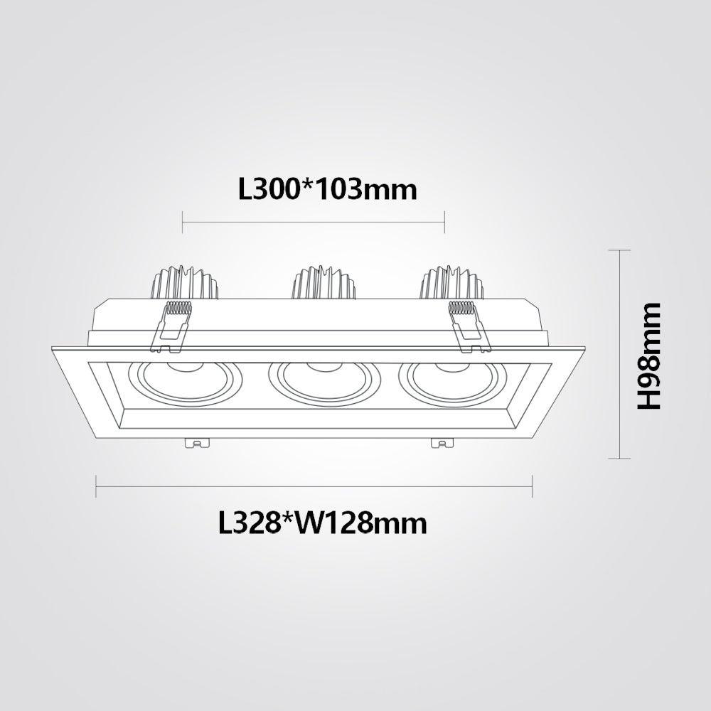 שקוע תקרה דיראן לד| 8W| 2X8W| 3X8W