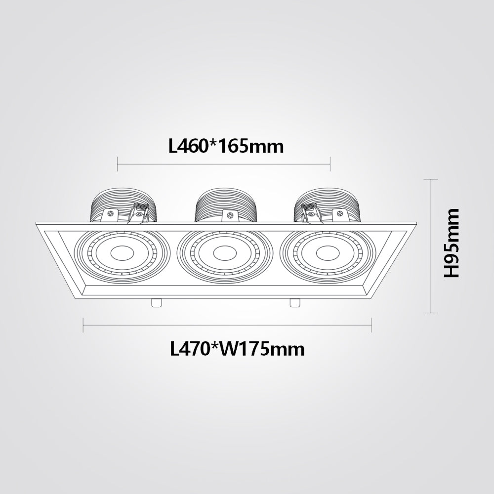 שקוע תקרה בלמי לד| 30W| 2X30W| 3X30W