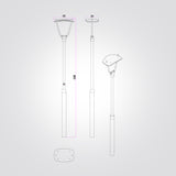 עמוד תאורת חוץ LED 40W | גובה 2.5 מטר | CCT | IP65 | אפור כהה