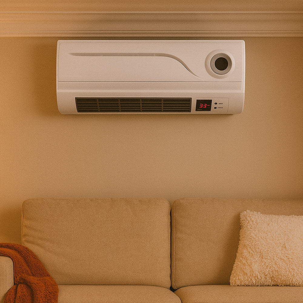 מזגנית חימום לתלייה על הקיר – 2000W עם שלט רחוק וטיימר