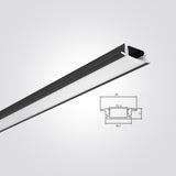 פרופיל נגרים שקוע לפס LED | שחור | קרטון 100 מטר