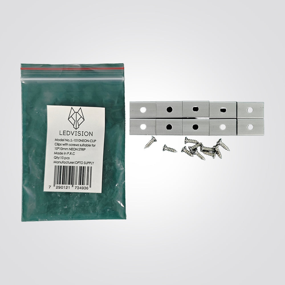 קליפס אלומיניום לסרט לד נאון 10×10 מ״מ