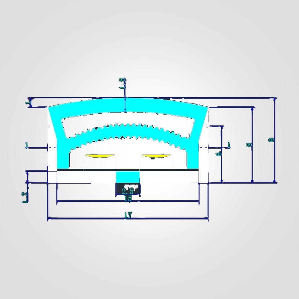 סרט לד סיליקון גמיש שקוע 50 מטר – DC24V | IP65 | הארה חזיתית (Front View)
