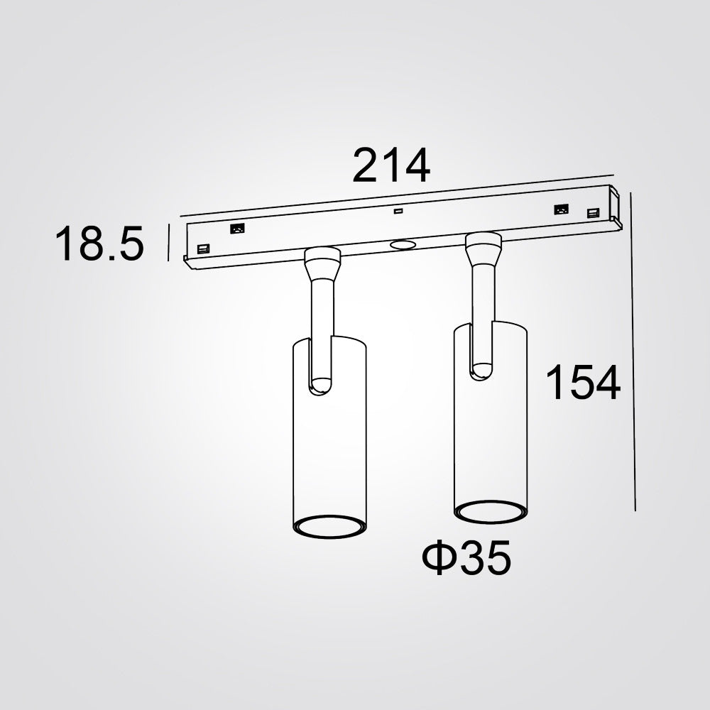 ספוט הר זוגי מגנטי לפס צבירה – דגם Classico | 5W | 48V | שחור