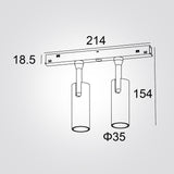 ספוט הר זוגי מגנטי לפס צבירה – דגם Classico | 5W | 48V | שחור