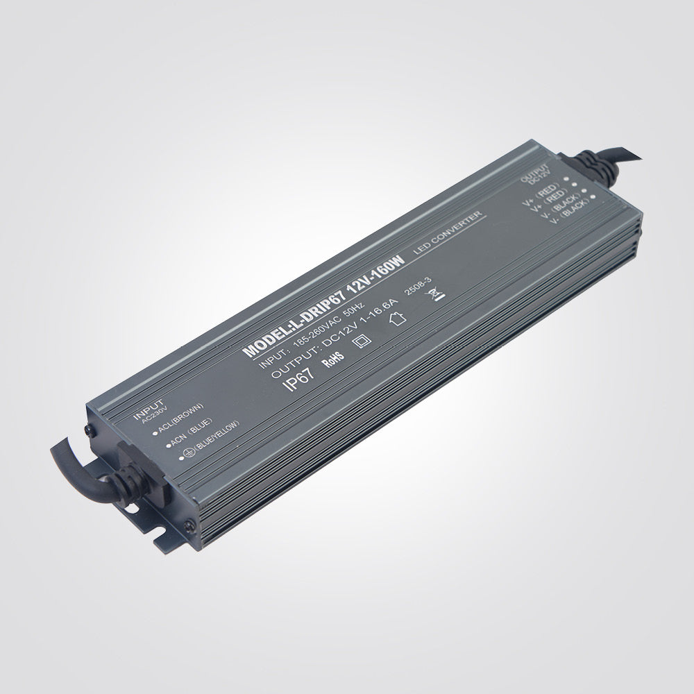 דרייבר סלים מוגן מים 12V | 16.6A | 200W | IP67