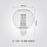 נורת LED דקורטיבית – רשת זהב | 95×120 מ"מ
