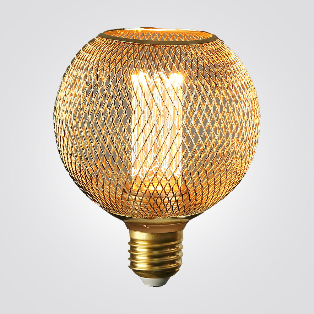 נורת LED דקורטיבית – רשת זהב | 95×120 מ"מ