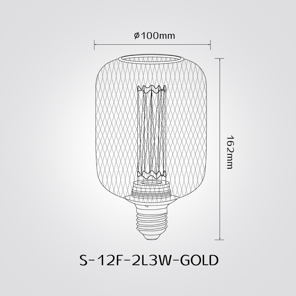 נורת LED דקורטיבית – רשת זהב | 162×100 מ"מ