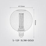 נורת LED דקורטיבית – רשת זהב | 160×110 מ"מ