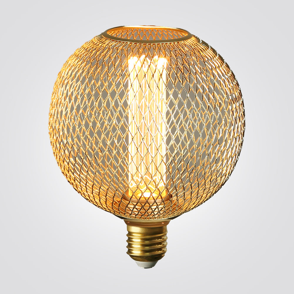 נורת LED דקורטיבית – רשת זהב | 160×110 מ"מ