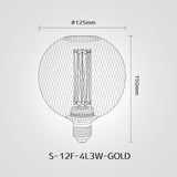 נורת LED דקורטיבית – רשת זהב | 150×125 מ"מ