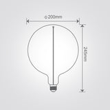 נורת LED דקורטיבית מעושן G200 , E27, 4.5W, 1800K