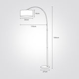 מנורת עמידה קשת – שחור | אהיל בד