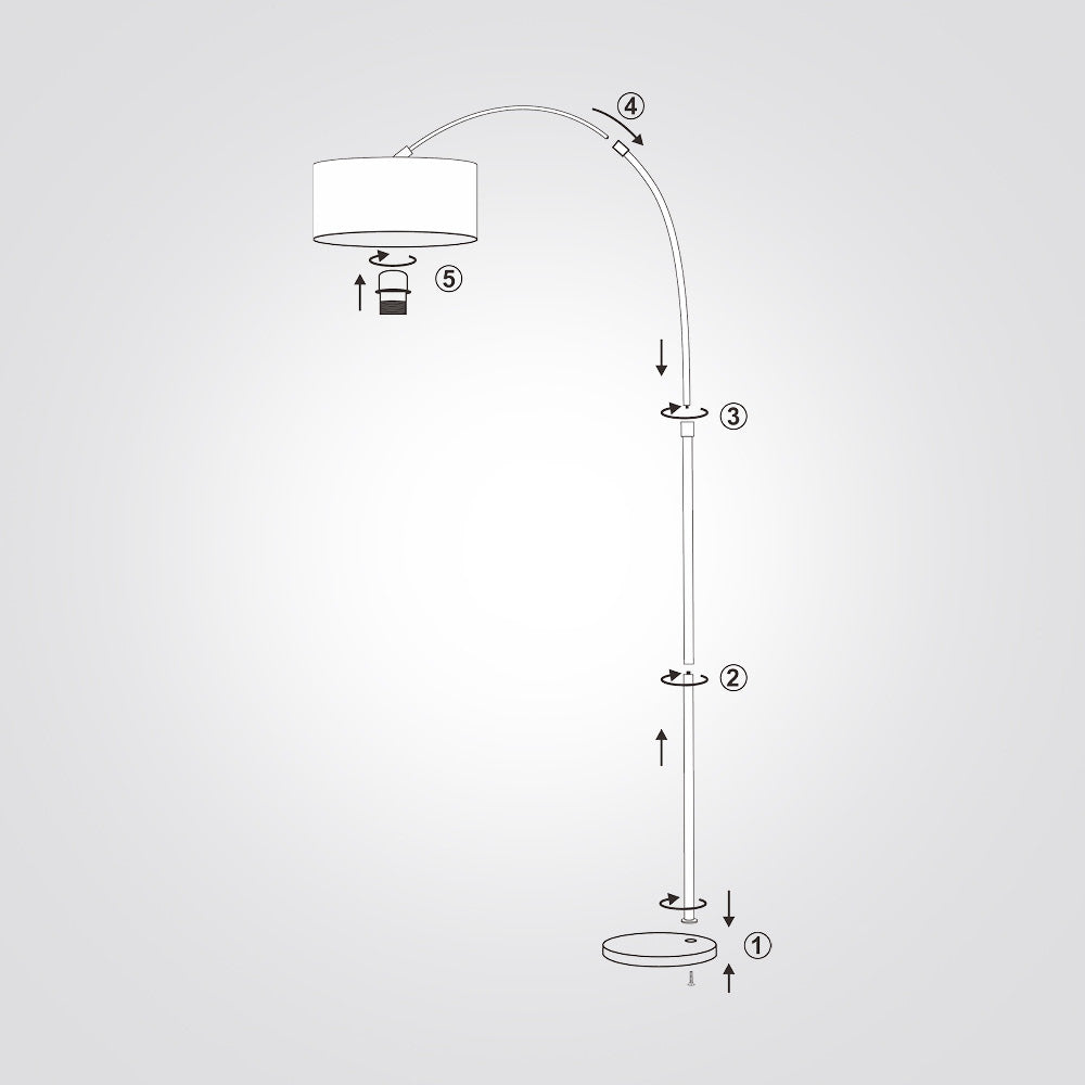 מנורת עמידה קשת – שחור | אהיל בד