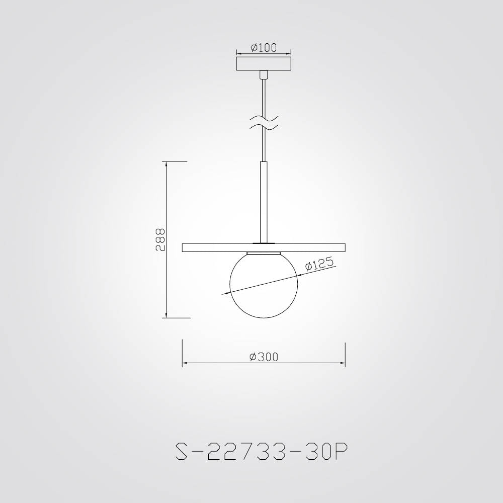 מנורת תלייה שיש שחור סמית קוטר Φ20| Φ30 CM