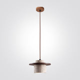 מנורת תלייה היילו – אבן טרוורטין טבעית ועץ אגוז | E27