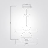 מנורת תלייה אורה – טרוונטין טבעי ועץ טבעי | דגם C-LW