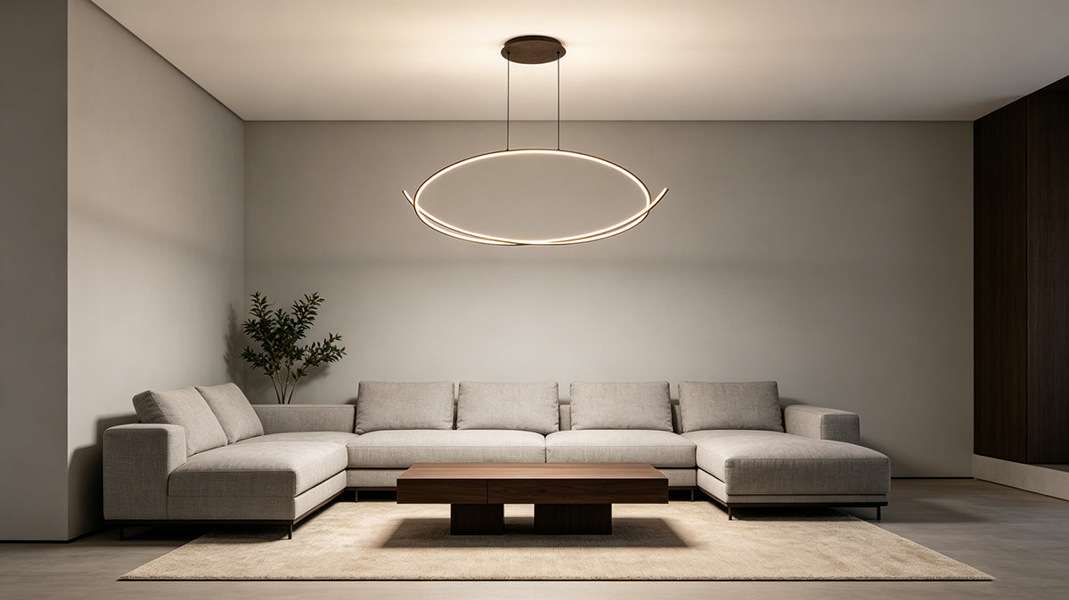 מנורת תלייה LED טורינו | ‎50W | CCT | שחור / זהב