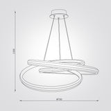 מנורת תלייה לולאות LED ברצלונה | ‎120W | CCT | שחור | דגם L