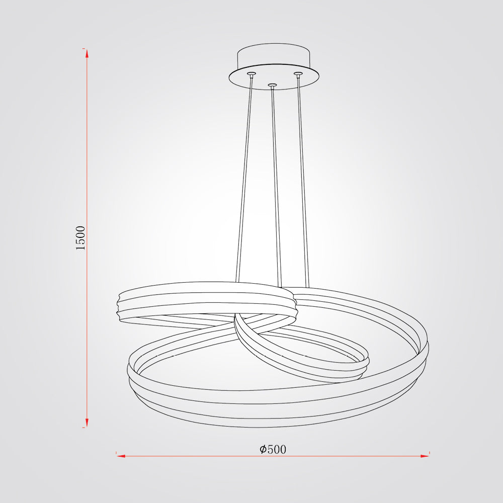 מנורת תלייה לולאות LED ברצלונה | 60W | CCT | שחור | דגם-S