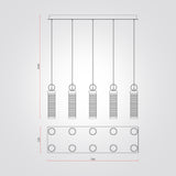 מנורת תליה 10 קנים LED ‏48W | פליז | CCT
