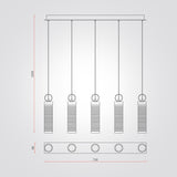 מנורת תליה חמישייה LED | פליז | CCT | ‏24W